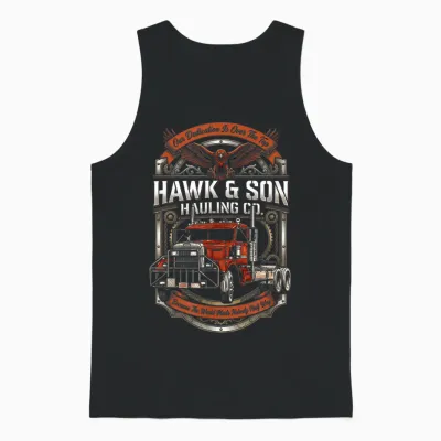 Hawk and Son Hauling Company Big Rig Pride Trucking-Liebhaber Unisex Tank Top - Black