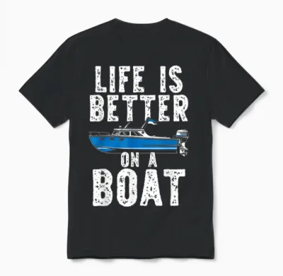 La Vie Est Meilleure Sur Un Bateau Unisex T-Shirt - Black
