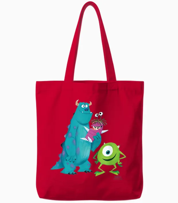 Disney & Pixar’s Monsters, Inc. Sulley Mike Boo Concept Art Tote Bags in Red