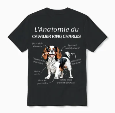 Cavalier King Charles Humour Women's Cavalier King Charles T-Shirt, Black, S Unisex T-Shirt - Black