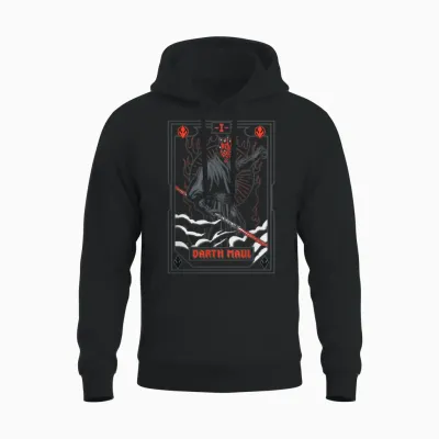 Star Wars the Phantom Menace Darth Maul Tarot Card Unisex Hoodie - Black