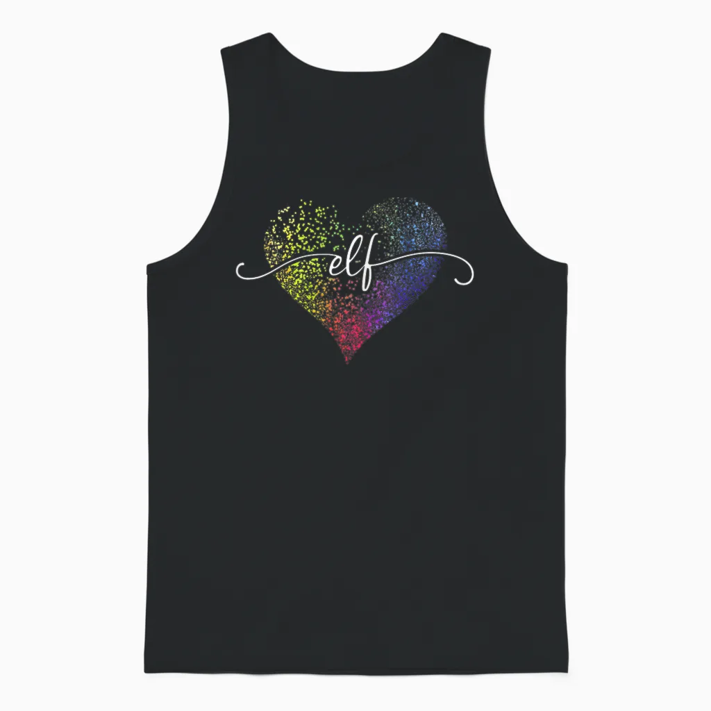 11th Birthday Cute Heart Girl 11 Years Old Decorative Unisex Tank Top in Black