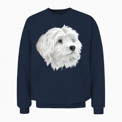 Maltese Dog Unisex Sweatshirt - Navy