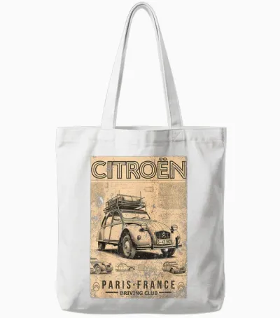 Citroën Driving Club 2cv Paris France Father's Day Tote Bags - White
