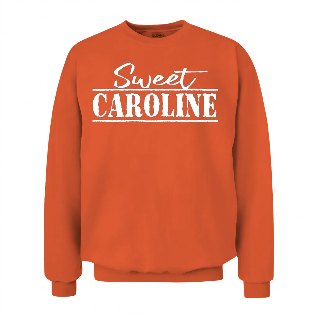 Sweet Caroline White 3 Unisex Sweatshirt - Orange
