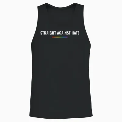 Straight Against Hate Lgbt Gay Pride Ally Unisex Tank Top - Black