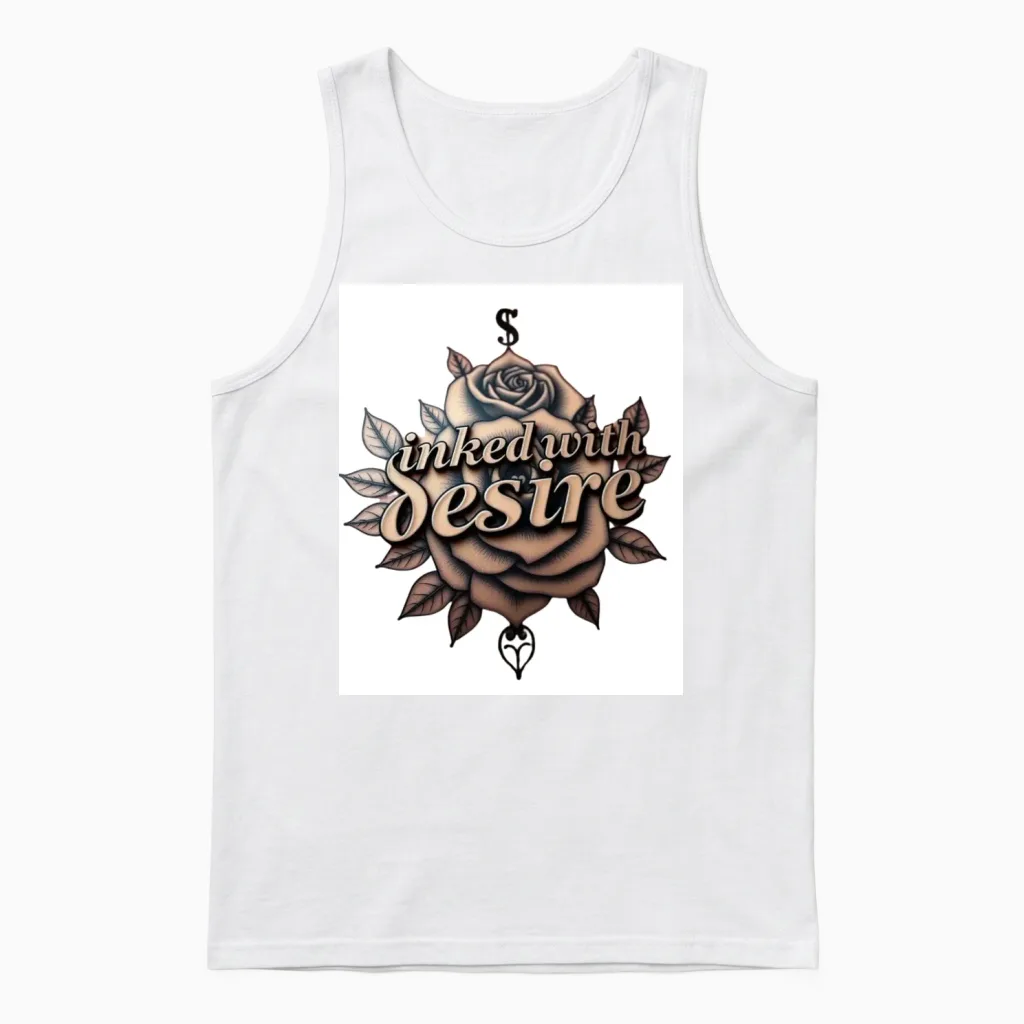 Inked with Desire Unisex Tank Top in White