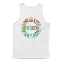 Retro Disco Unisex Tank Top - White – 1
