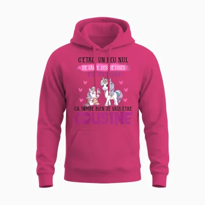 Child I Will Be Cousine Unicorn Announcement Future Cousine 2025 T-Shirt, White, 2 Unisex Hoodie - Heliconia