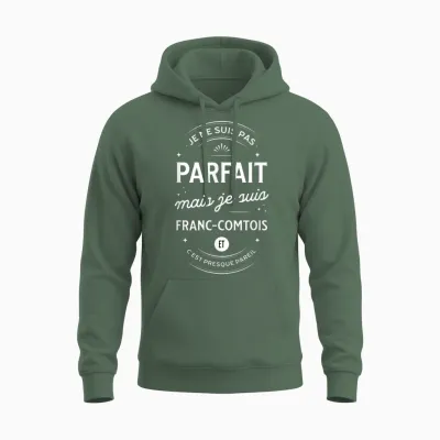 Franc-Comtois Gift Idea Humour Franche-Comté France T-Shirt, Black, S Unisex Hoodie - Military Green