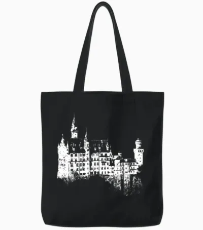 Neuschwanstein Vintage Deutschland Bayern I Love Germany Tote Bags - Black