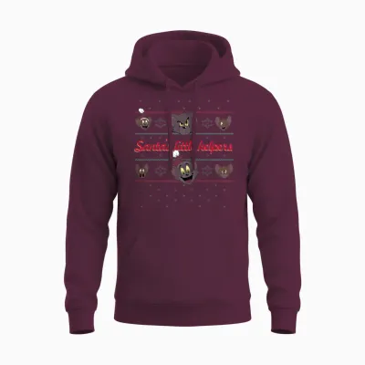 Tom and Jerry Ugly X-Mas Santa's Little Helpers Unisex Hoodie - Maroon