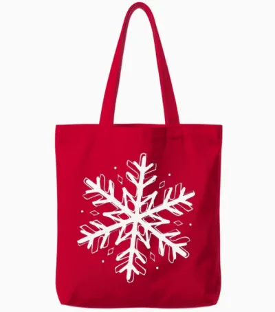 Snowflake Winter Xmas Tote Bags - Red