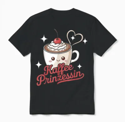 Kaffee Prinzessin Frauen Kaffeetrinker Sprüche Unisex T-Shirt - Black