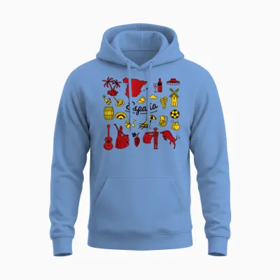 Viva España Icônes De La Culture Espagnole Design Rétro Vintage Unisex Hoodie - Carolina Blue