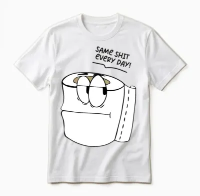 Funny Toilet Paper Shirt Funny Picture Unisex T-Shirt - White