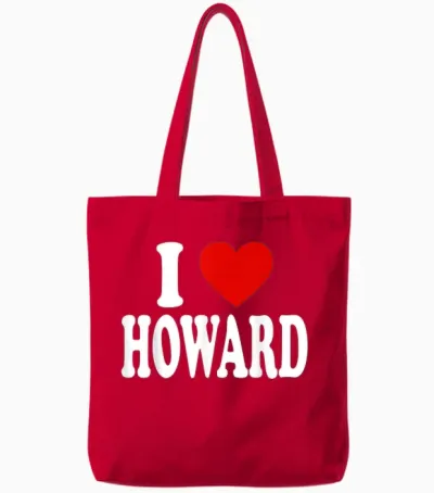 I Love Howard T-Shirt, Black, S Tote Bags - Red