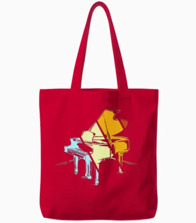 Piano Retro Tote Bags - Red