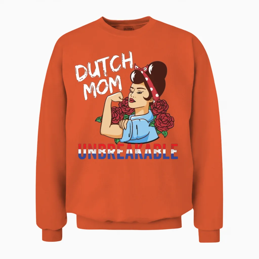 Dutch Mom Heritage Dutch Pride Unisex Sweatshirt in Orange