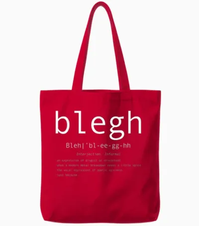 Blegh Definition Heavy Metal Head Metalcore Funny Metalfan Tote Bags - Red