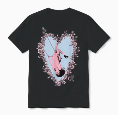 Official Photo Olivia Rodrigo Heart Swing Unisex T-Shirt - Black
