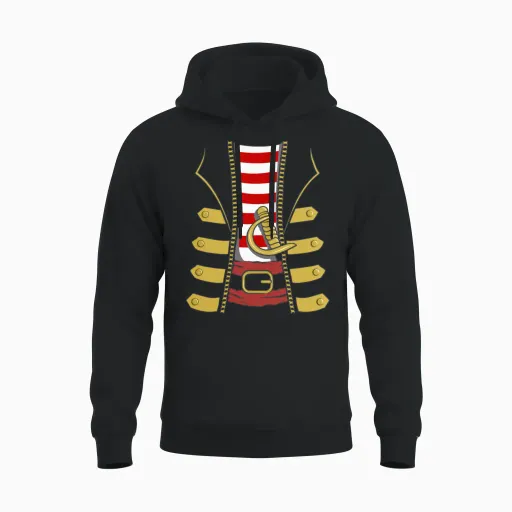 Pirate Captain Flag Skull Family Party Costume Fun Unisex Hoodie in Black