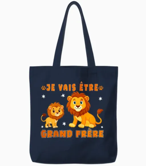 Future Announcement Pregnancy Big Brother I Will Be Big Brother Tote Bags - Navy