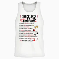 Jga Checkliste Bräutigam Aufgaben Junggesellenabschied Unisex Tank Top in White - 2