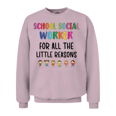 School Social Worker Gifts | Social Worker Month Unisex Sweatshirt - Light Pink
