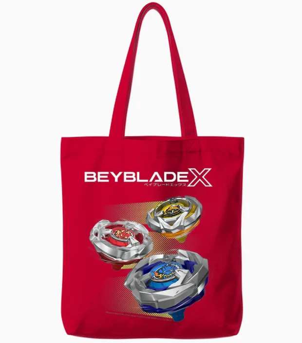 Beyblade X Team Persona X Logo Tote Bags in Red
