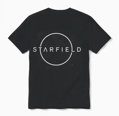 Ripple Junction X Starfield Planet Classic Logo Video Game T-Shirt, Black, S Unisex T-Shirt - Black