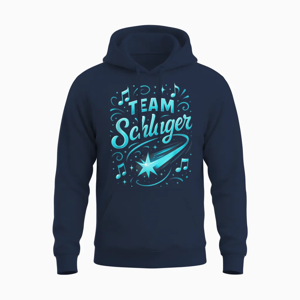 Team Schlager Party Music Apres Ski Unisex Hoodie in Navy