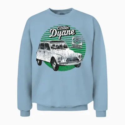 Citroën Dyane Car and Logo T-Shirt, Grey, S Unisex Sweatshirt - Light Blue