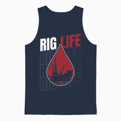 Oilfield Oil Drilling Rig Rig Life Unisex Tank Top - Navy