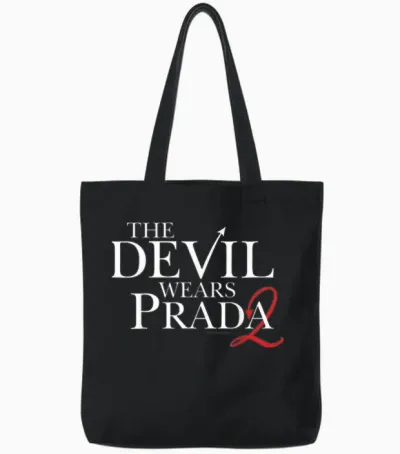 The Devil Wears Prada 2 Official Logo 2 as Red Devil's Tail Tote Bags - Black