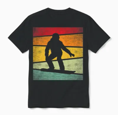 Snowboarding Retro Unisex T-Shirt - Black