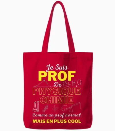 Humour Professeur De Physique Chimie Idée Cadeau Homme Femme T-Shirt Haut De Gamme Tote Bags - Red