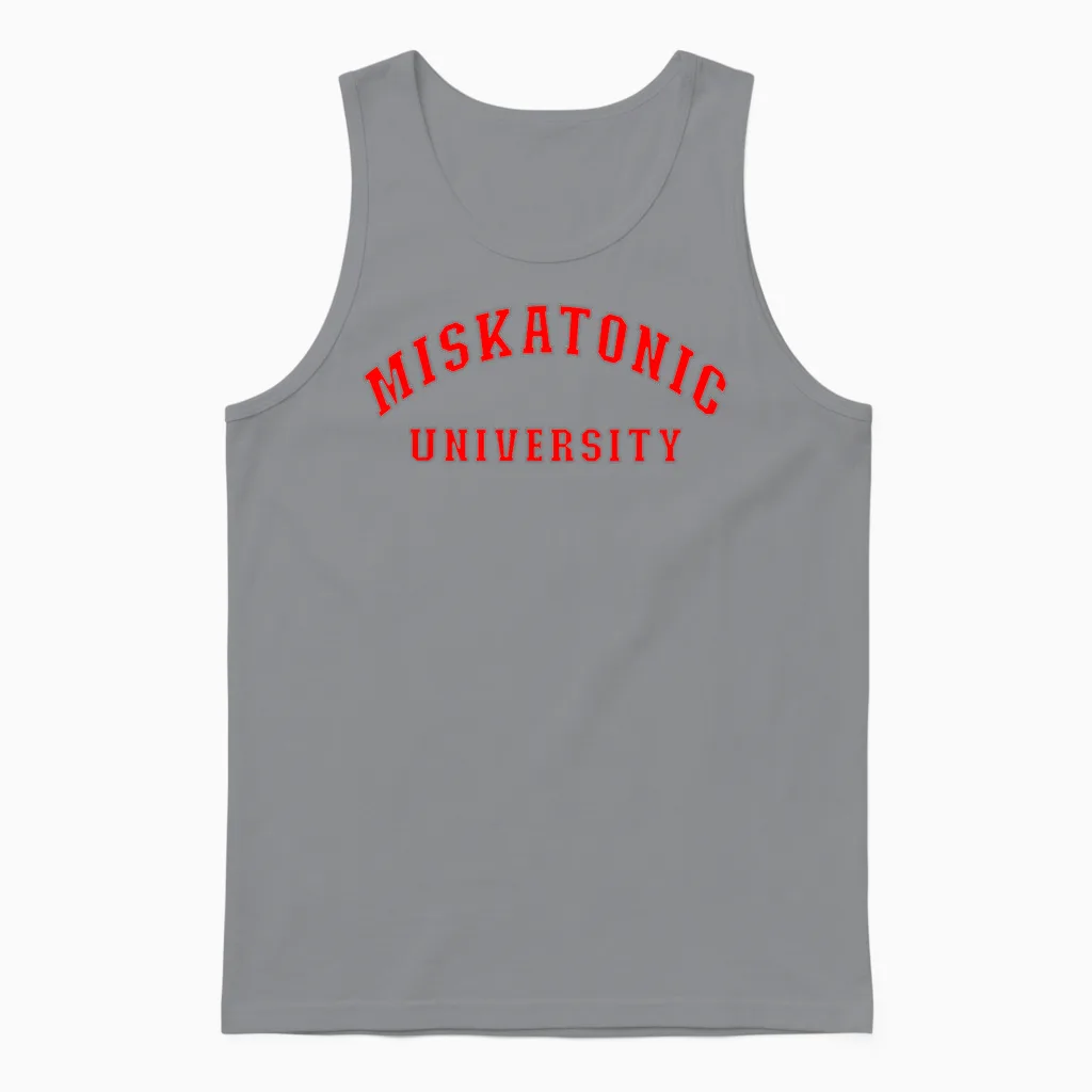 Miskatonic Universität Terror Rote Literatur Unisex Tank Top in Sport Grey