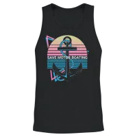 Funny Boating Retro Unisex Tank Top - Black – 2