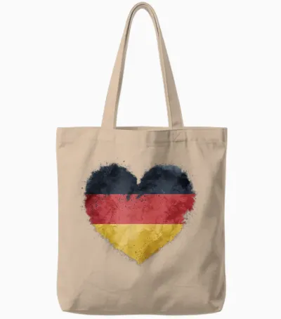 Leuchtendes Herz, Deutsche Flagge, Farben, Deutschland-Fan Tote Bags - Natural
