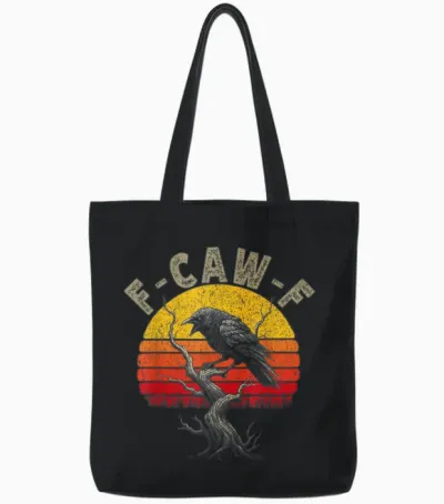Black Crow F-Caw-F Full Moon Gothic Witchy Humor Für Erwachsene Herren Tote Bags - Black