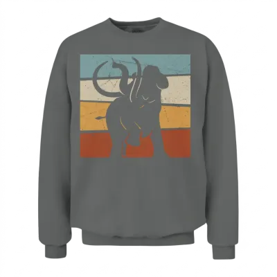 Retro Mammoth Prehistoric Elephant Unisex Sweatshirt - Graphite Heather