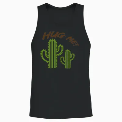 Cactus Retro Unisex Tank Top - Black