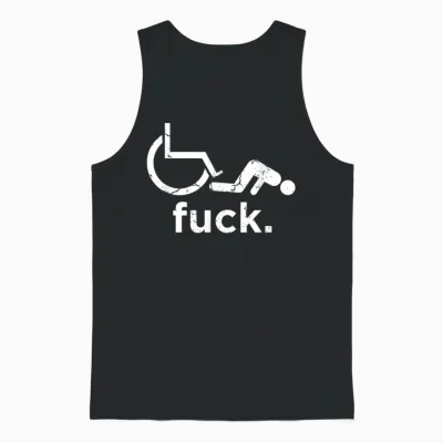 Funny Handicap Shirt Disabled Amputee Tee Humor Wheelchair Unisex Tank Top - Black