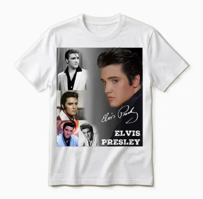 Elvis Presley 005 T-Shirt, Black Unisex T-Shirt - White