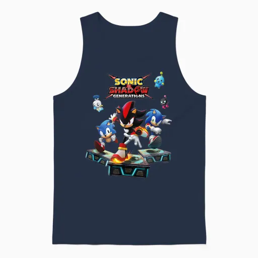 Generations Sonic X Shadow Unisex Tank Top in Navy