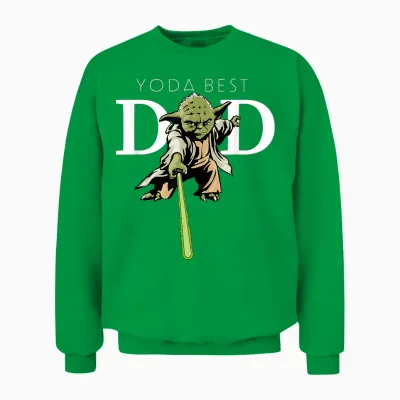 Star Wars Yoda Lightsaber Best Dad Father's Day Unisex Sweatshirt - Irish Green