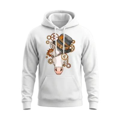 Steampunk Horse Riding Victorian Horses Steampunk Unisex Hoodie - White