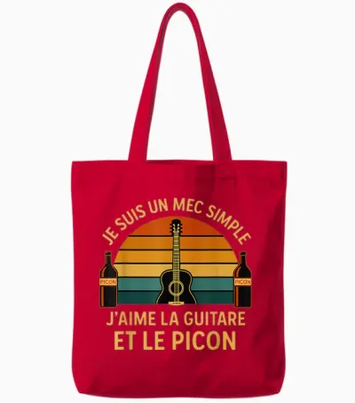 Picon Guitar Aperitif – Gift Idea for Guitarist Man Tote Bags - Red