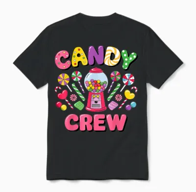 Candy Land Candy Crew Decorations Sweetie Candy Squad Cool Unisex T-Shirt - Black